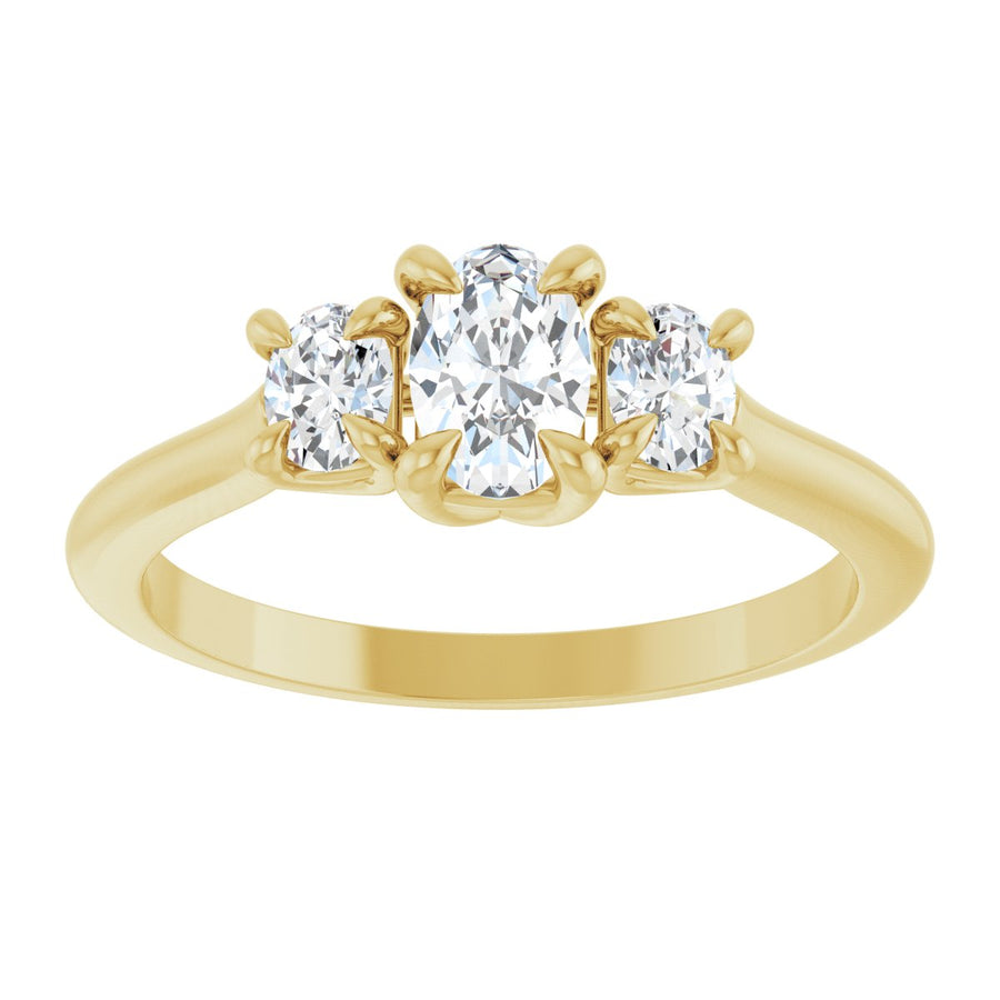 Oval Three-Stone Engagement Ring Semi-Mount - gallery - Series 123901