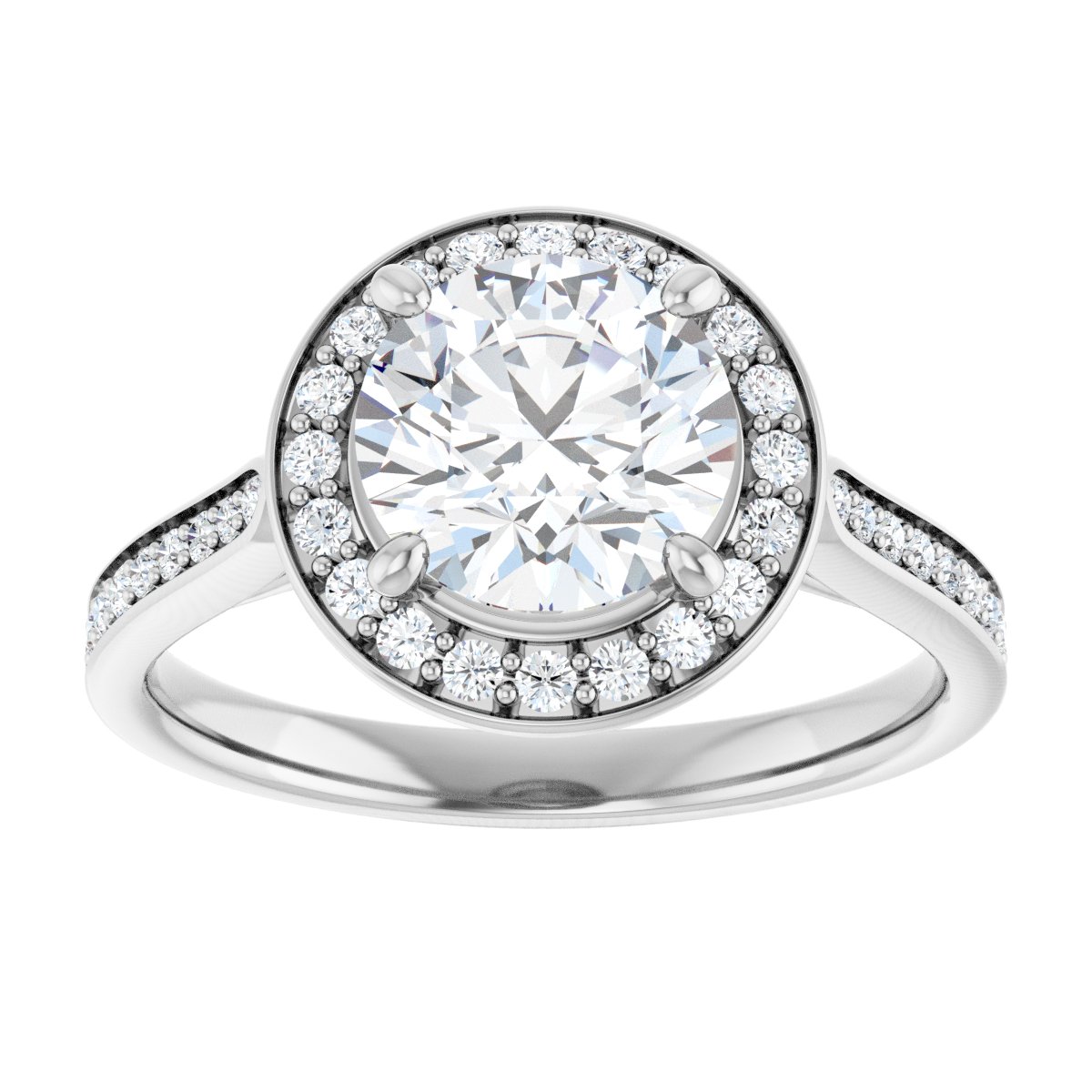 Round Halo-Style Engagement Ring Semi-Mount - gallery - Series 123615
