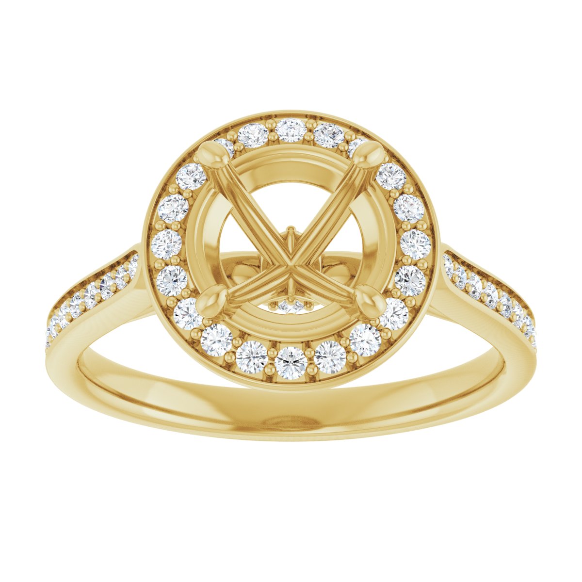 Round Halo-Style Engagement Ring Semi-Mount - gallery - Series 123615