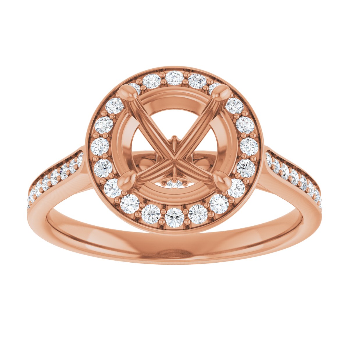 Round Halo-Style Engagement Ring Semi-Mount - gallery - Series 123615