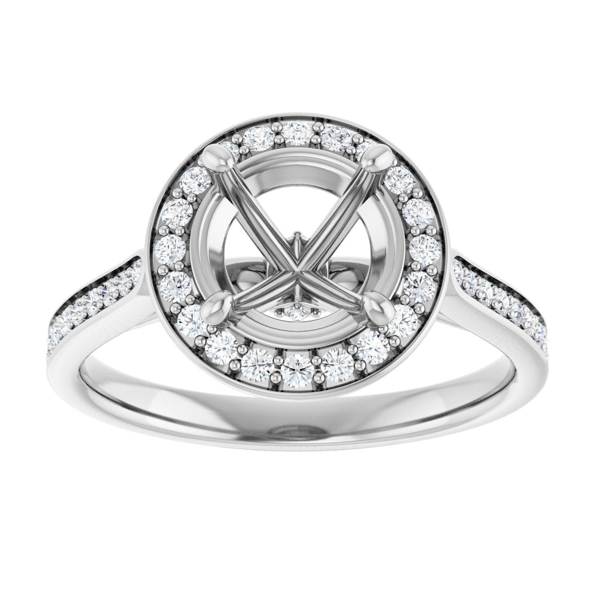 Round Halo-Style Engagement Ring Semi-Mount - gallery - Series 123615