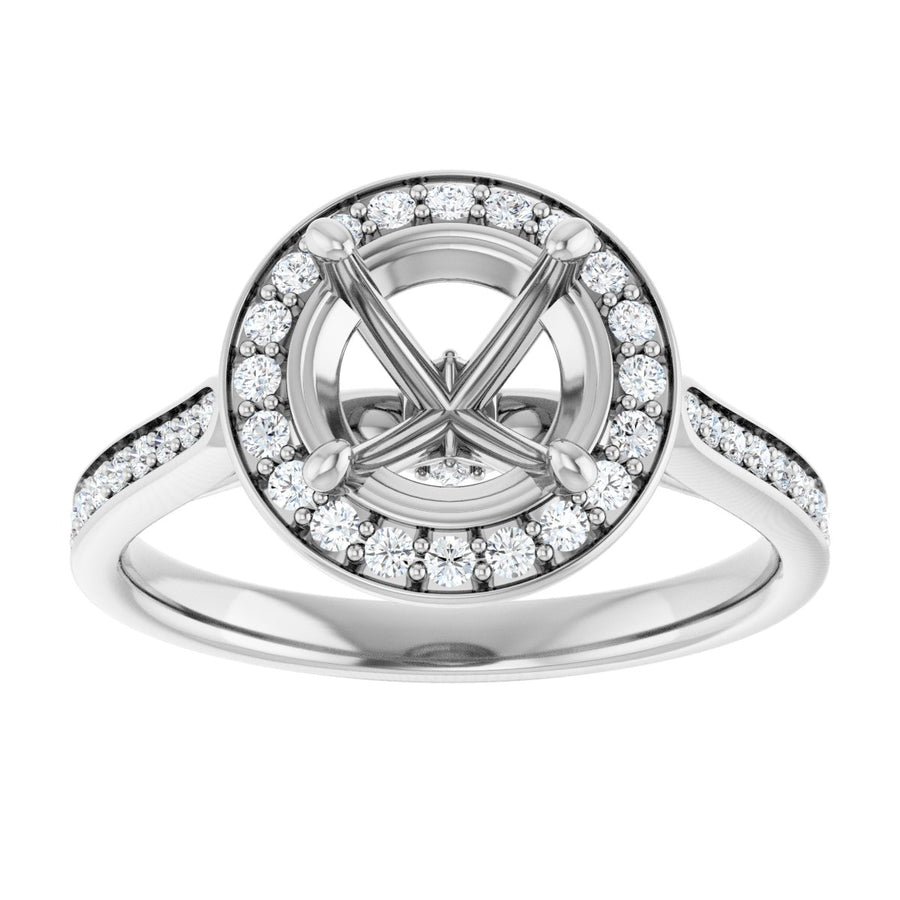 Round Halo-Style Engagement Ring Semi-Mount - gallery - Series 123615