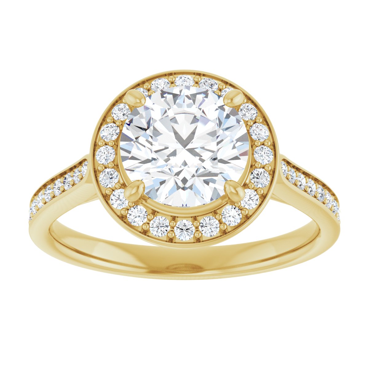 Round Halo-Style Engagement Ring Semi-Mount - gallery - Series 123615