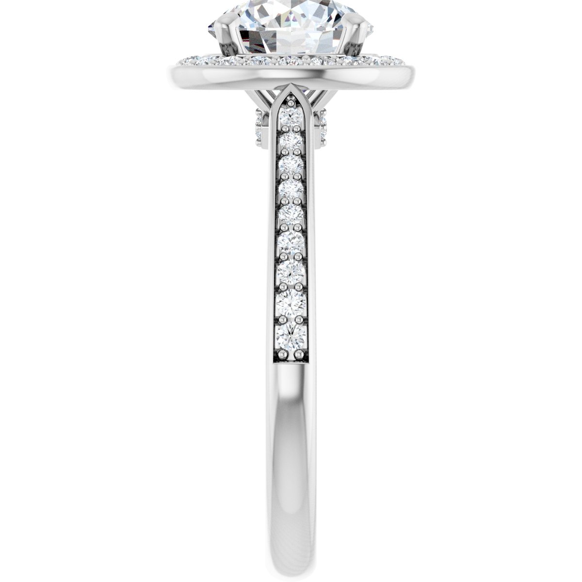 Round Halo-Style Engagement Ring Semi-Mount - gallery - Series 123615