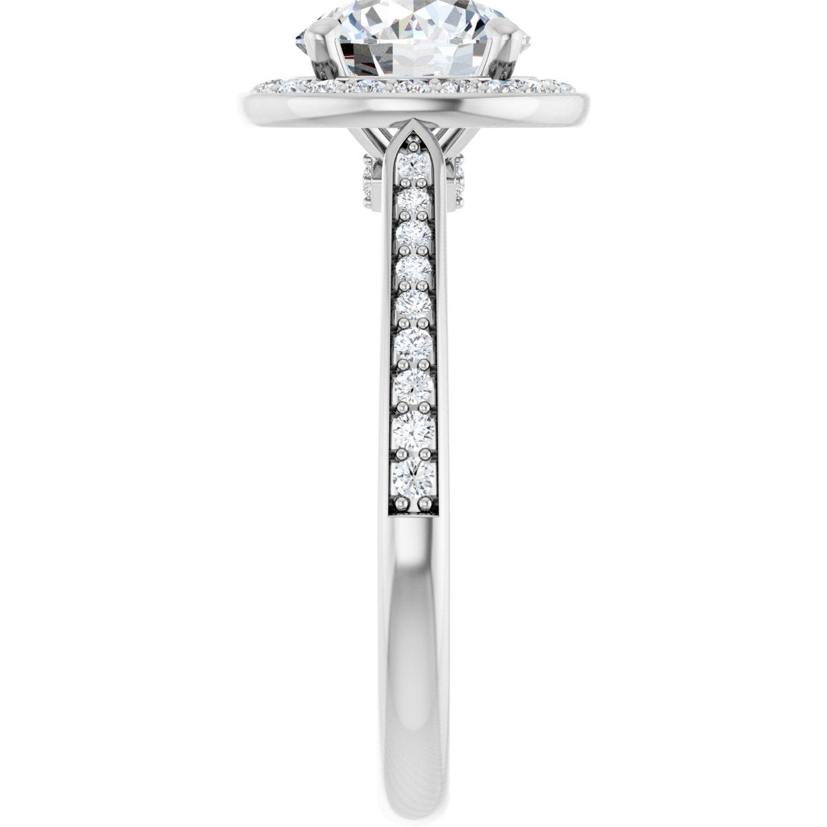 Round Halo-Style Engagement Ring Semi-Mount - gallery - Series 123615