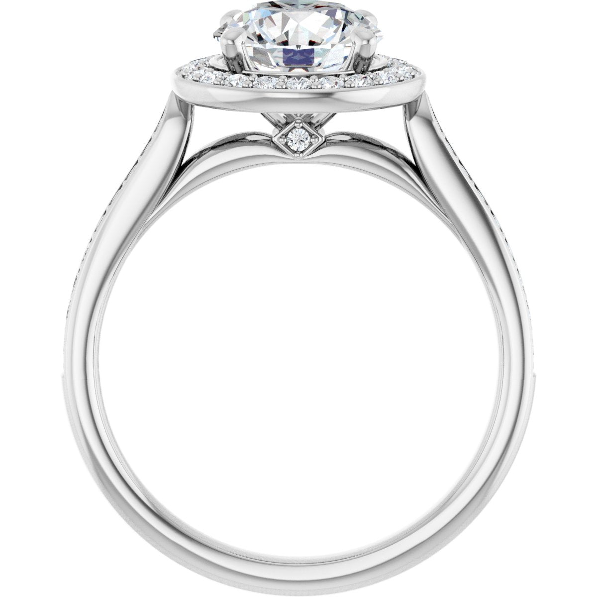 Round Halo-Style Engagement Ring Semi-Mount - gallery - Series 123615