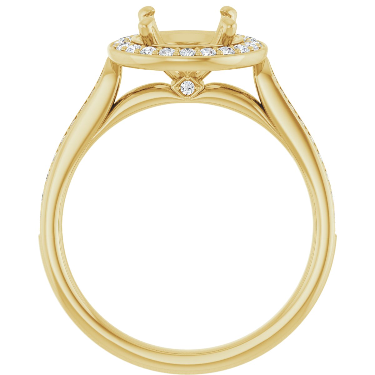 Round Halo-Style Engagement Ring Semi-Mount - gallery - Series 123615
