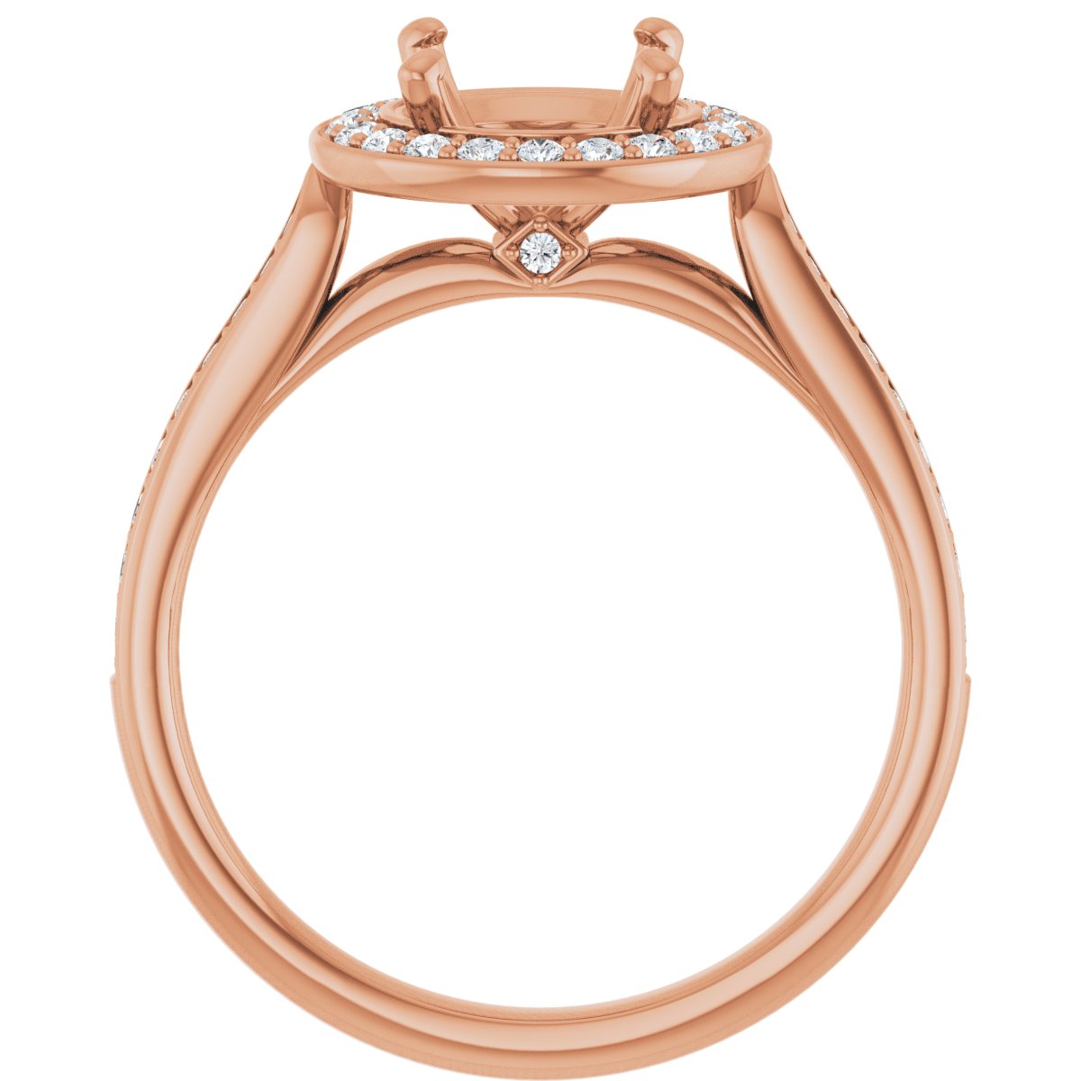 Round Halo-Style Engagement Ring Semi-Mount - gallery - Series 123615