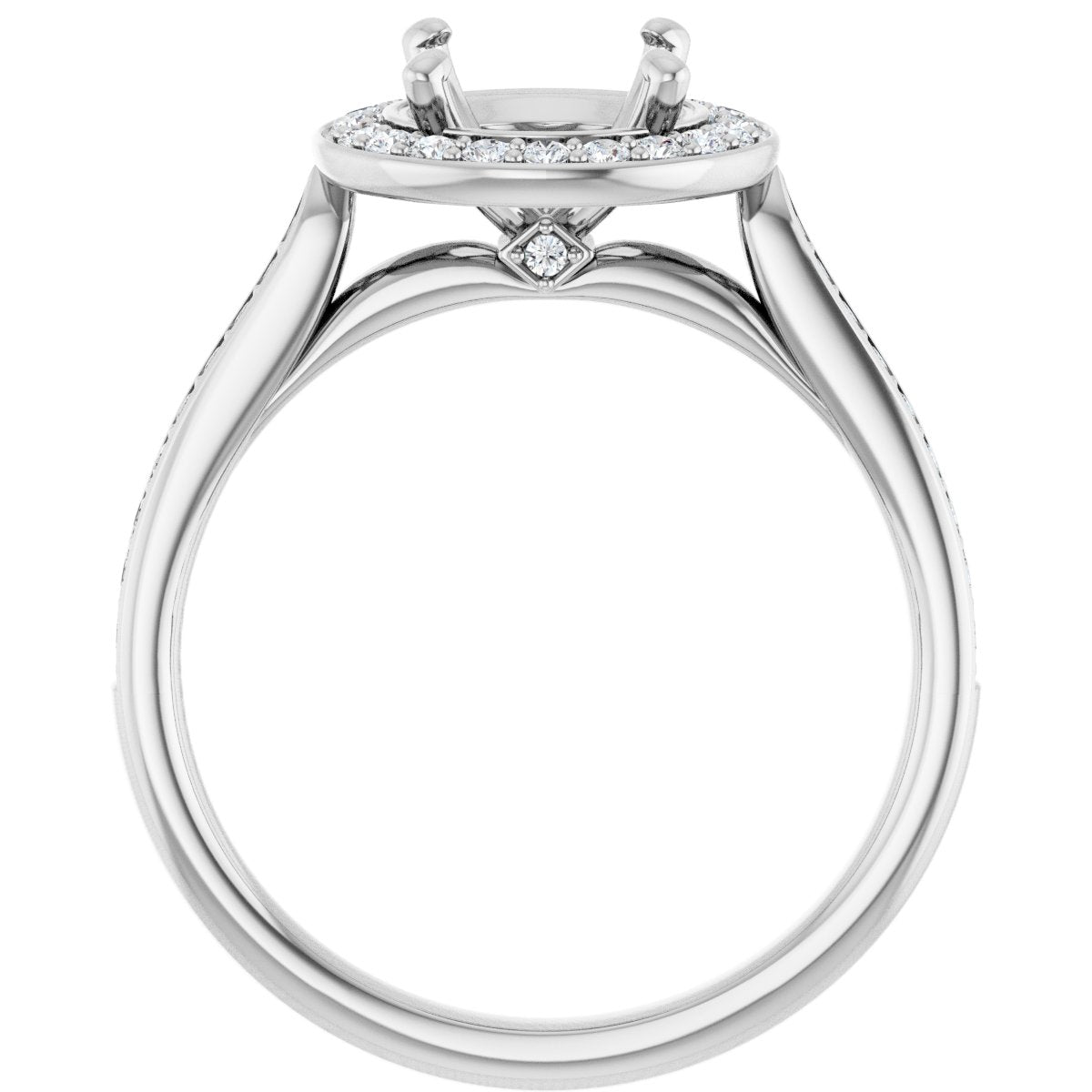 Round Halo-Style Engagement Ring Semi-Mount - gallery - Series 123615