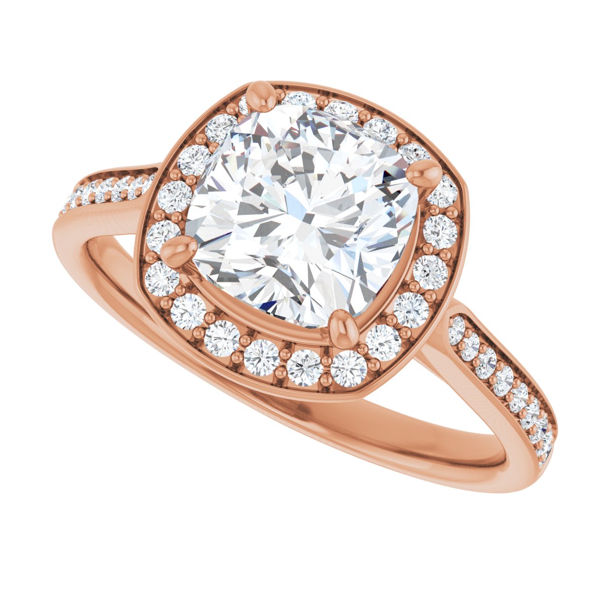 Cushion Halo-Style Engagement Ring Semi-Mount - gallery - Series 123615