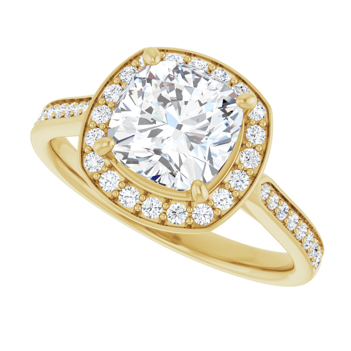 Cushion Halo-Style Engagement Ring Semi-Mount - gallery - Series 123615
