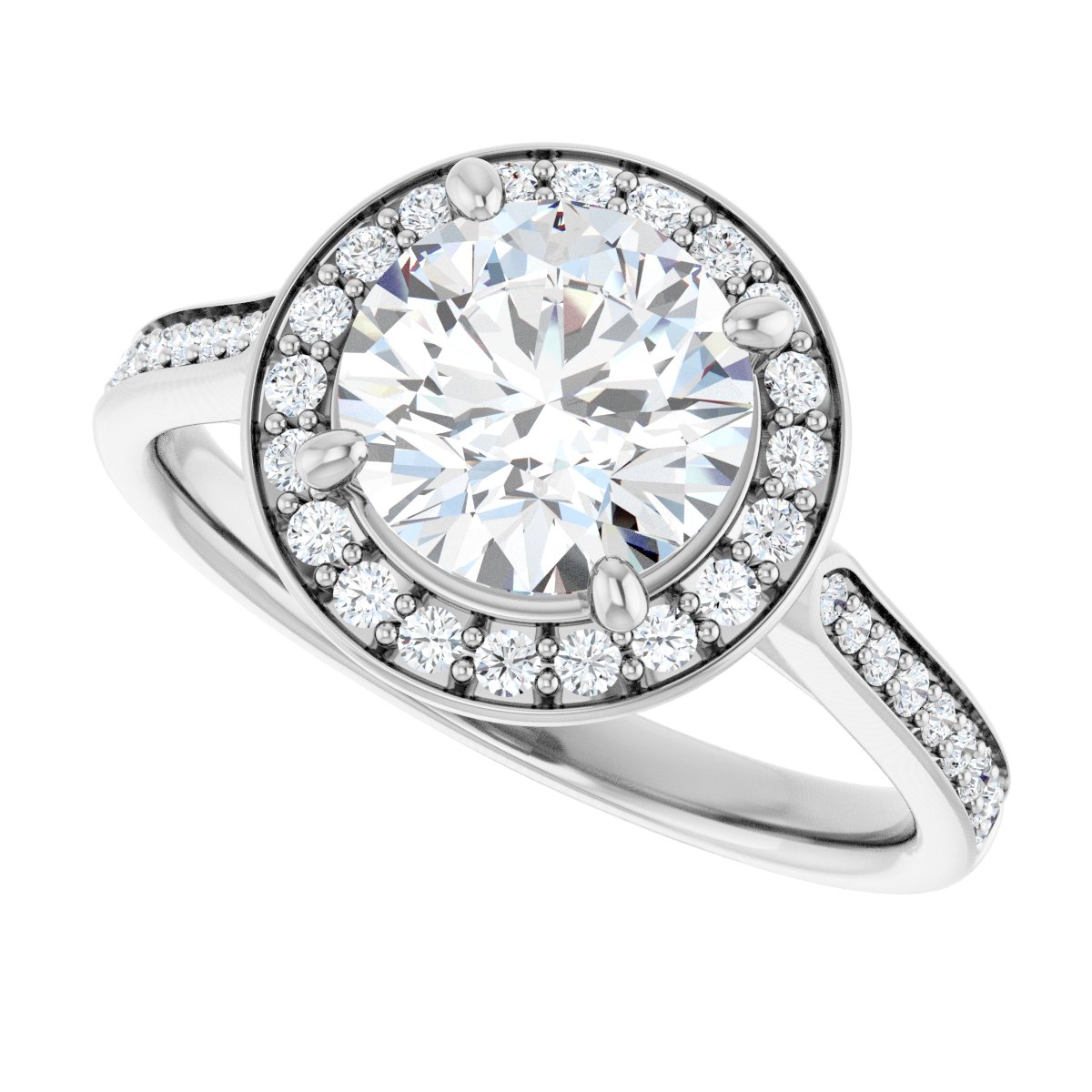 Round Halo-Style Engagement Ring Semi-Mount - gallery - Series 123615
