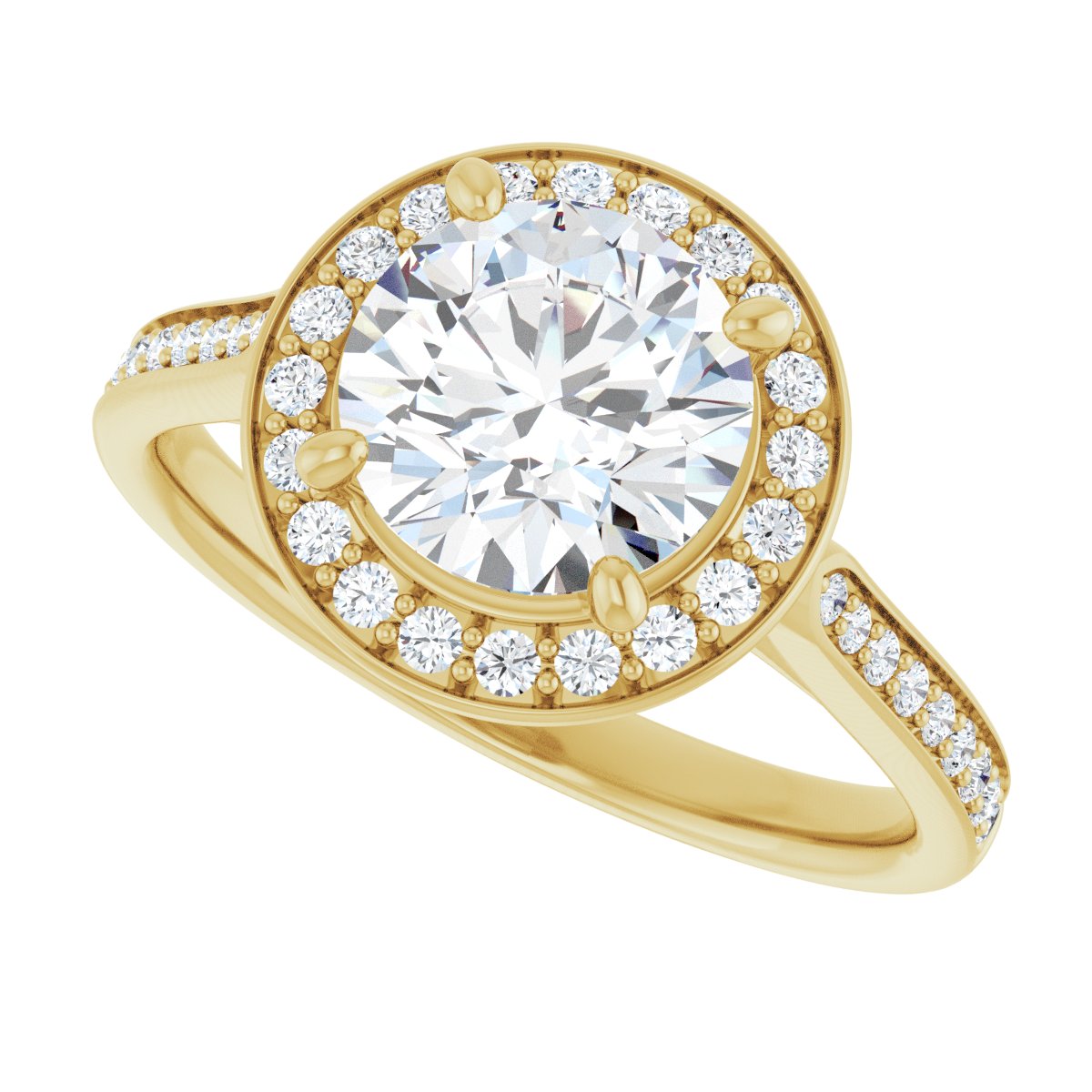 Round Halo-Style Engagement Ring Semi-Mount - gallery - Series 123615
