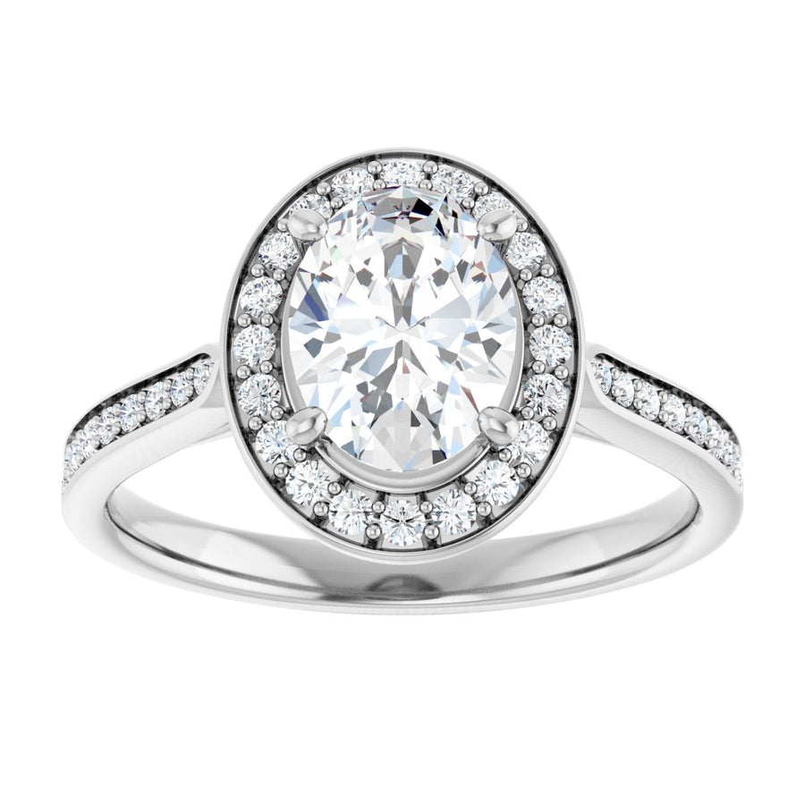 Oval Halo-Style Engagement Ring Semi-Mount - gallery - Series 123615