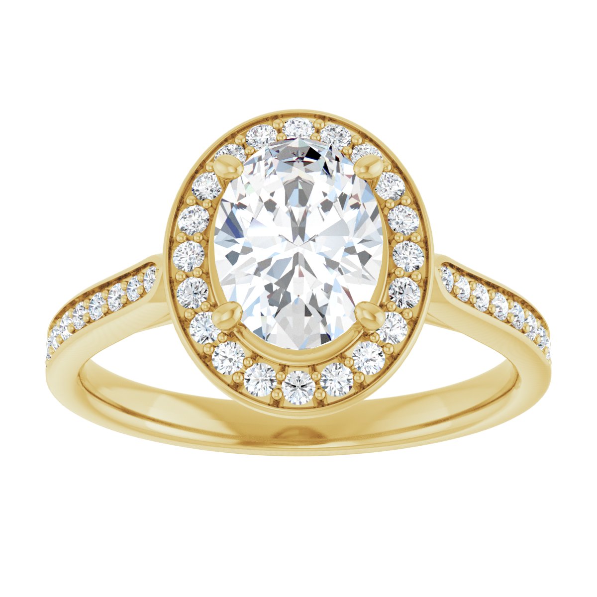 Oval Halo-Style Engagement Ring Semi-Mount - gallery - Series 123615