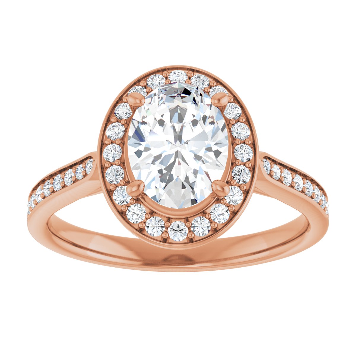 Oval Halo-Style Engagement Ring Semi-Mount - gallery - Series 123615