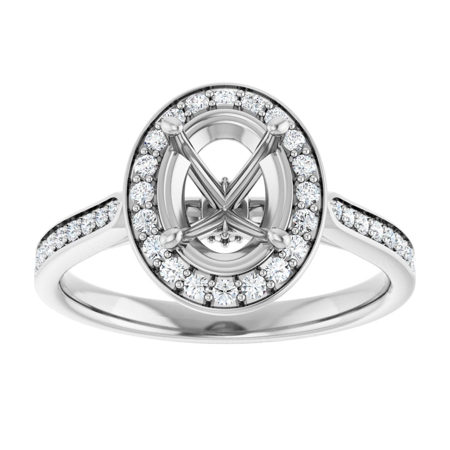 Oval Halo-Style Engagement Ring Semi-Mount - gallery - Series 123615