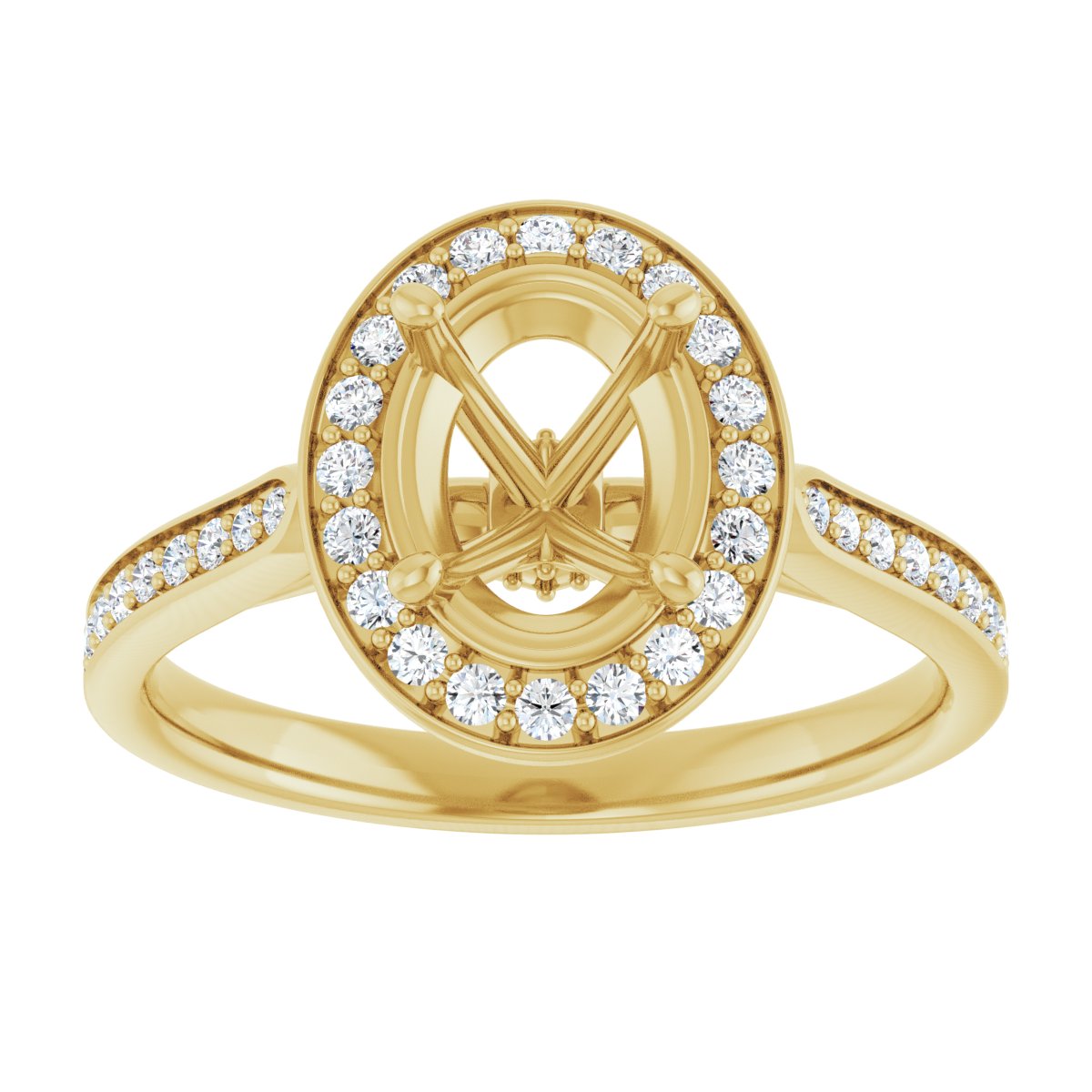 Oval Halo-Style Engagement Ring Semi-Mount - gallery - Series 123615