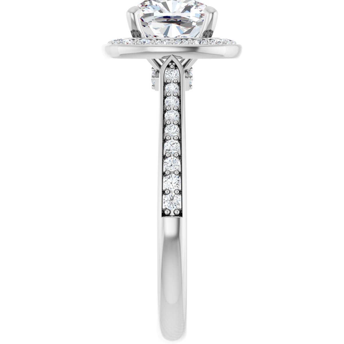 Cushion Halo-Style Engagement Ring Semi-Mount - gallery - Series 123615