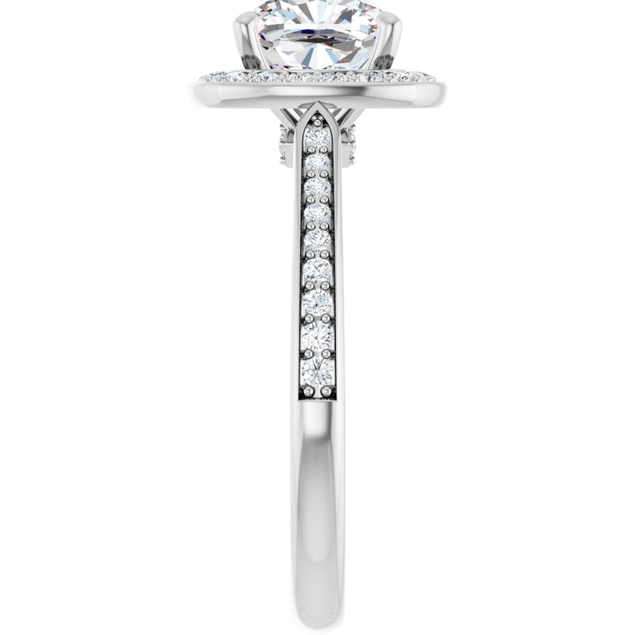 Cushion Halo-Style Engagement Ring Semi-Mount - gallery - Series 123615
