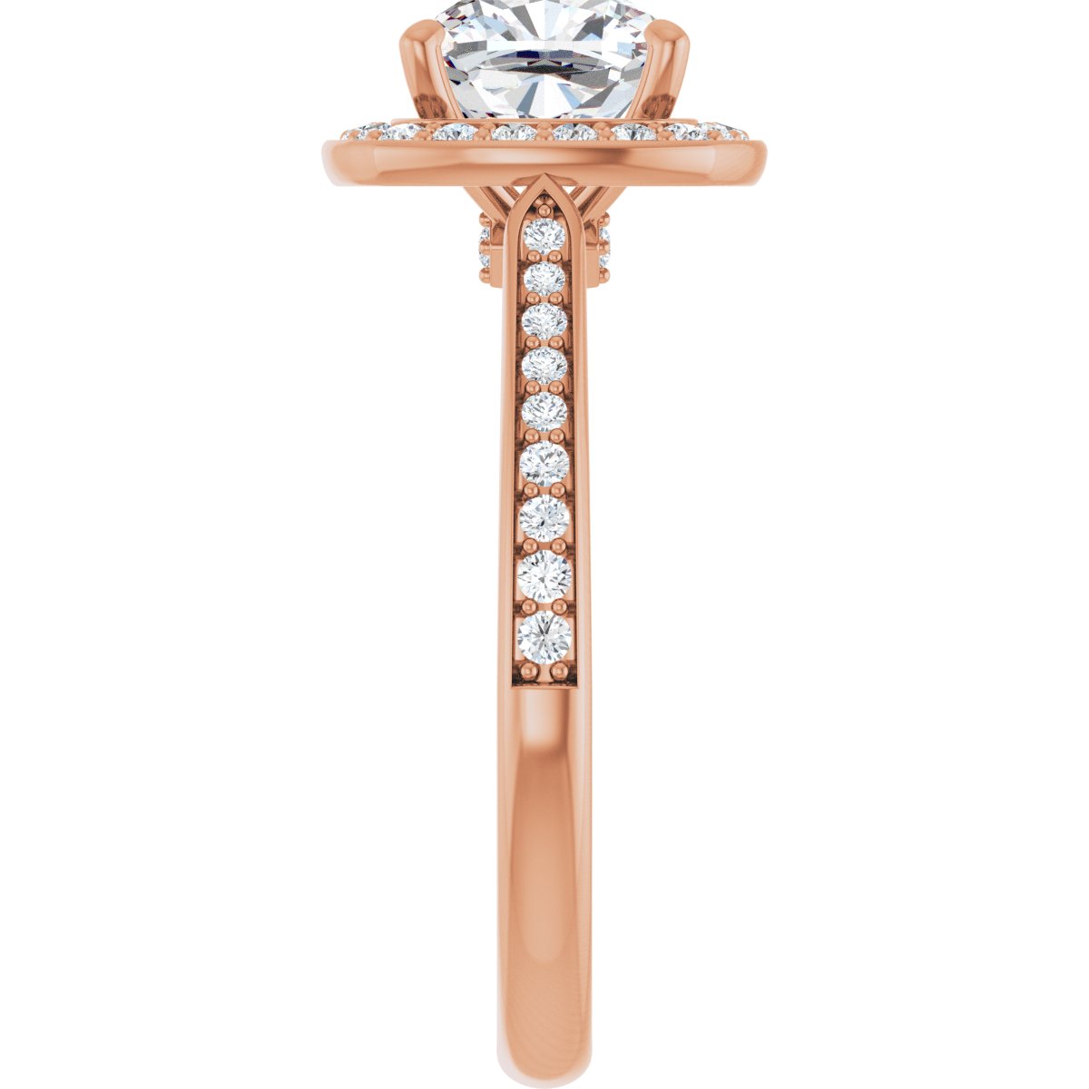 Cushion Halo-Style Engagement Ring Semi-Mount - gallery - Series 123615