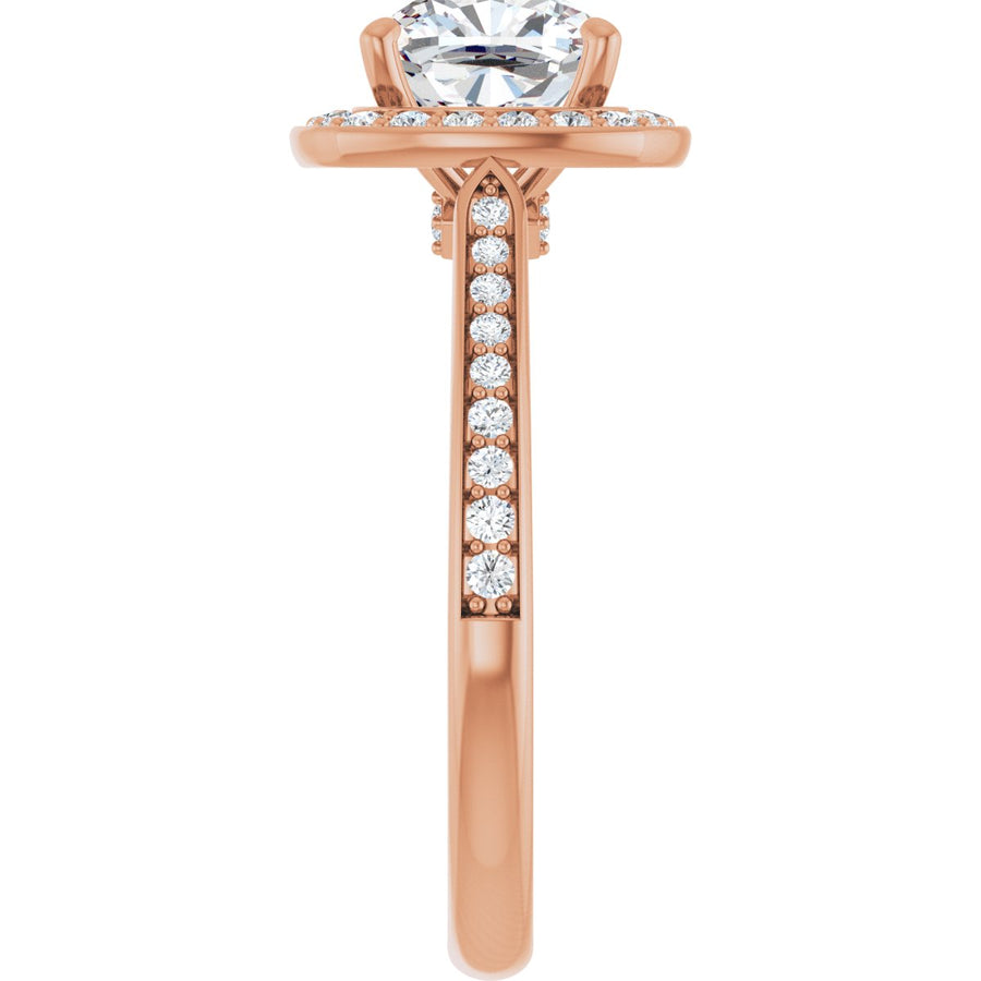 Cushion Halo-Style Engagement Ring Semi-Mount - gallery - Series 123615