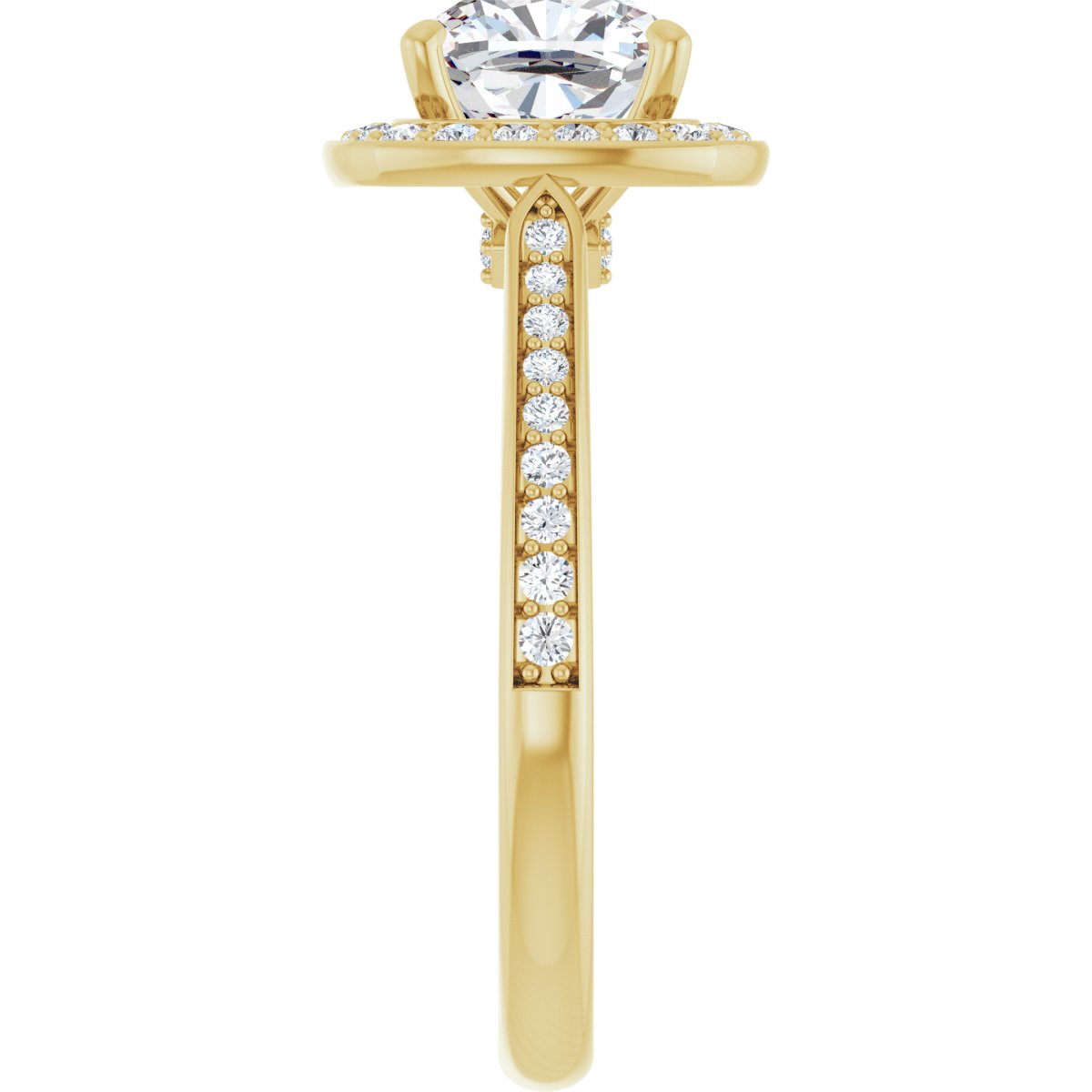 Cushion Halo-Style Engagement Ring Semi-Mount - gallery - Series 123615