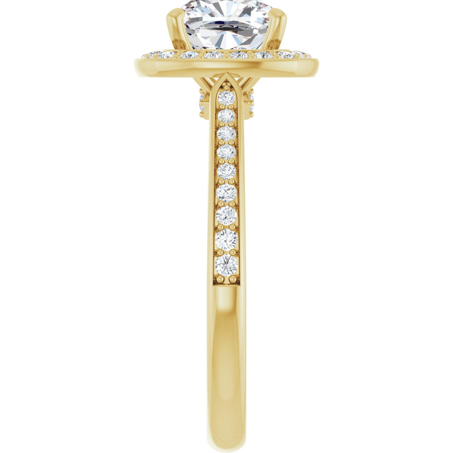Cushion Halo-Style Engagement Ring Semi-Mount - gallery - Series 123615