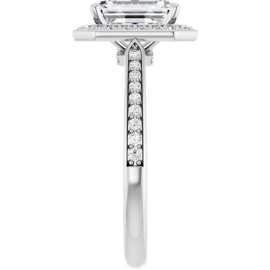 Emerald Halo-Style Engagement Ring Semi-Mount - gallery - Series 123615
