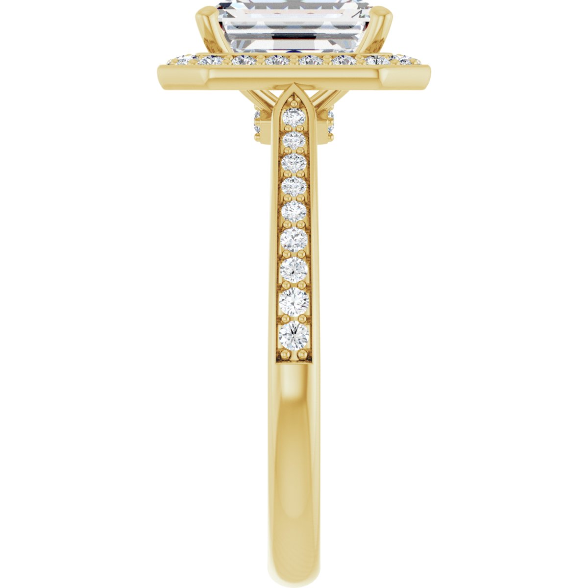 Emerald Halo-Style Engagement Ring Semi-Mount - gallery - Series 123615