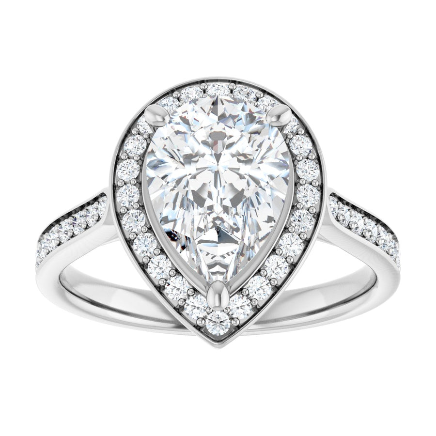Pear Halo-Style Engagement Ring Semi-Mount - gallery - Series 123615