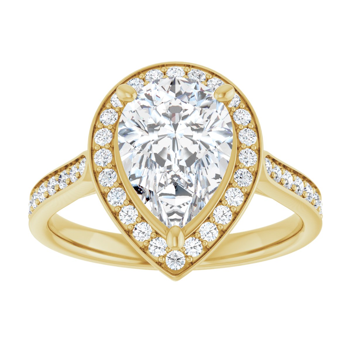 Pear Halo-Style Engagement Ring Semi-Mount - gallery - Series 123615