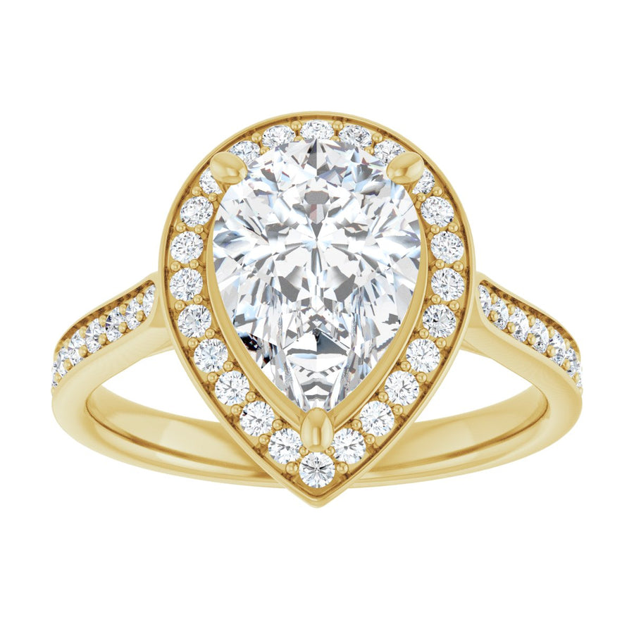 Pear Halo-Style Engagement Ring Semi-Mount - gallery - Series 123615