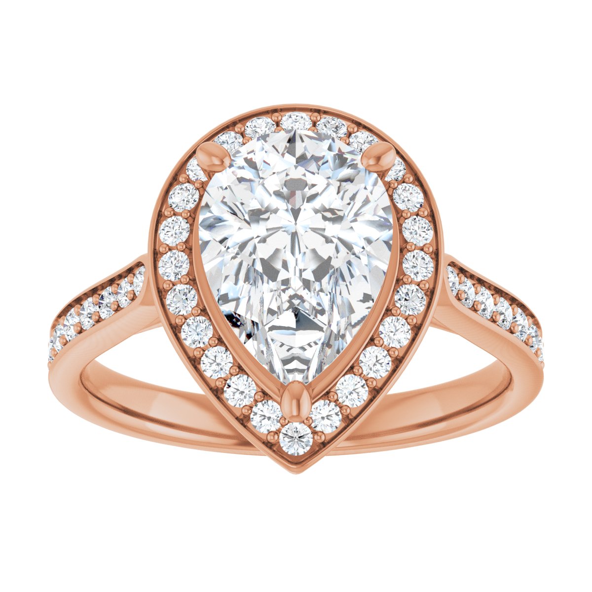 Pear Halo-Style Engagement Ring Semi-Mount - gallery - Series 123615
