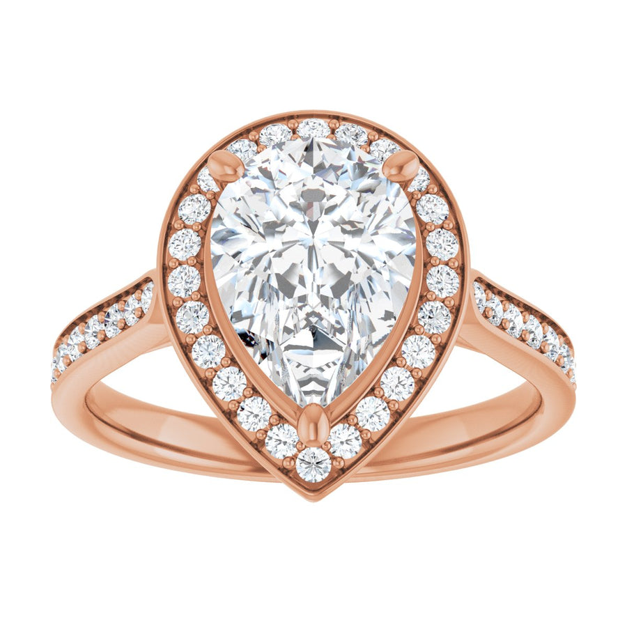 Pear Halo-Style Engagement Ring Semi-Mount - gallery - Series 123615