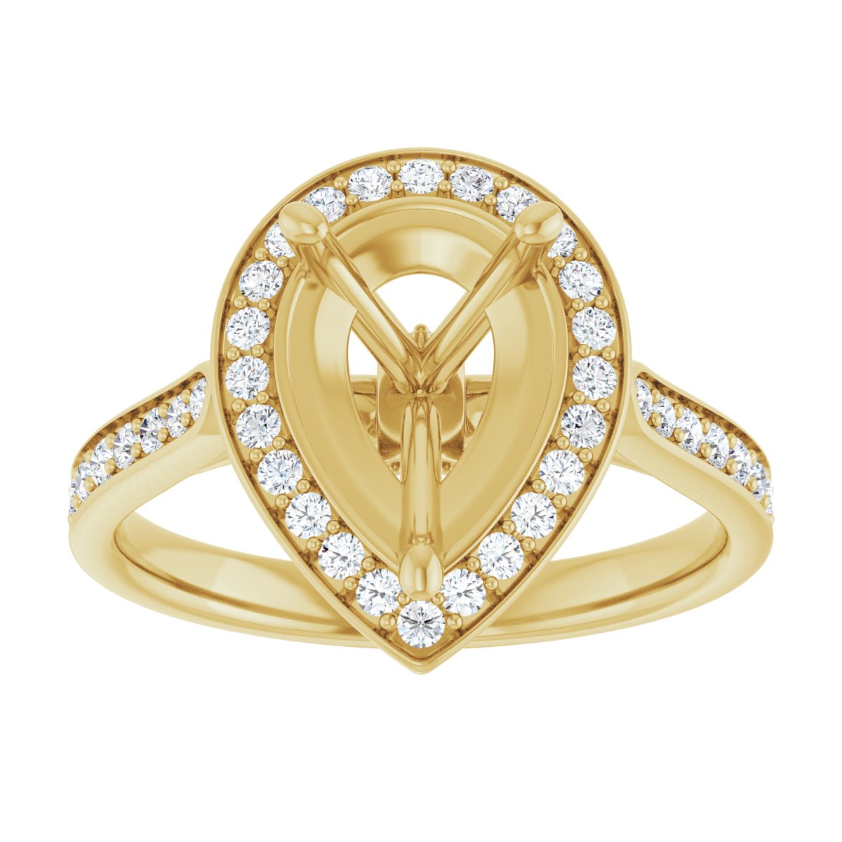 Pear Halo-Style Engagement Ring Semi-Mount - gallery - Series 123615