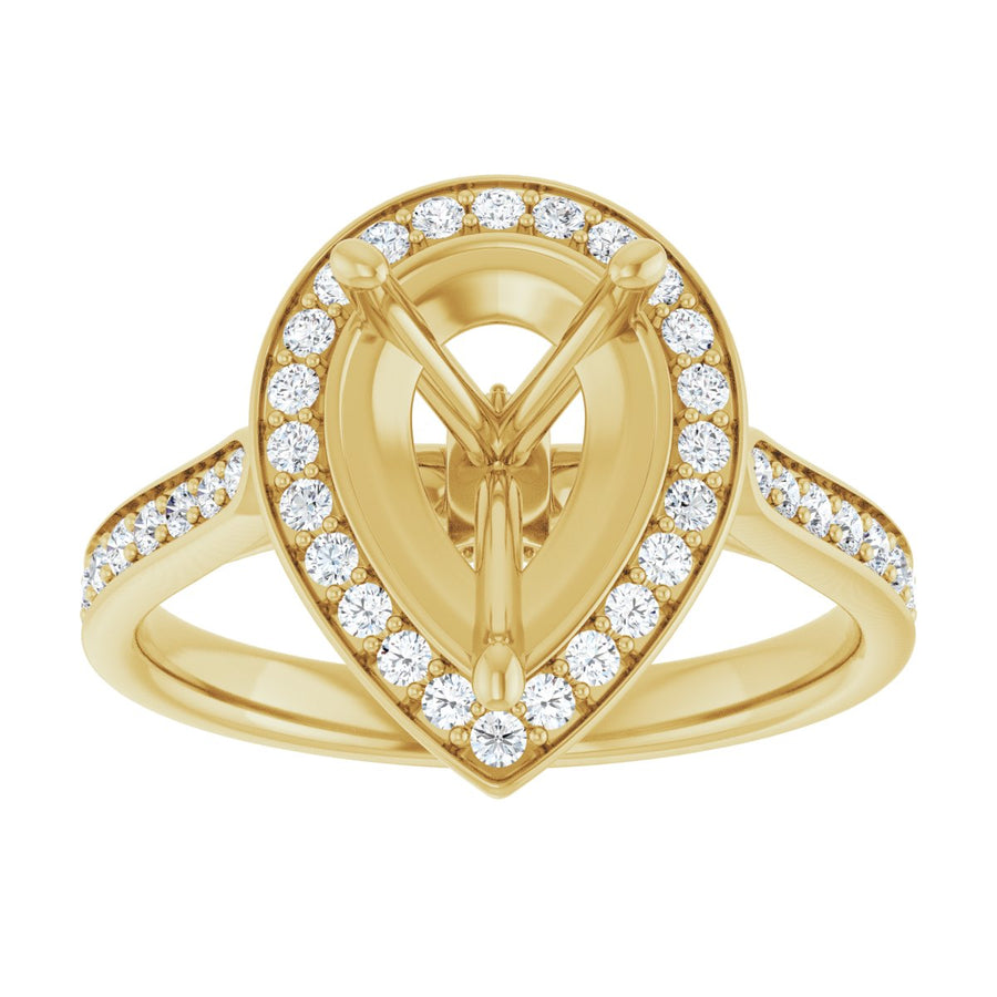 Pear Halo-Style Engagement Ring Semi-Mount - gallery - Series 123615