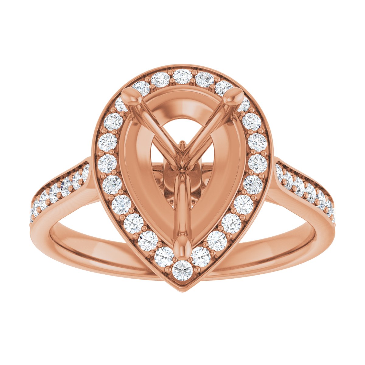Pear Halo-Style Engagement Ring Semi-Mount - gallery - Series 123615