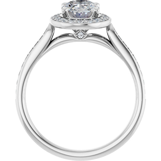 Oval Halo-Style Engagement Ring Semi-Mount - gallery - Series 123615