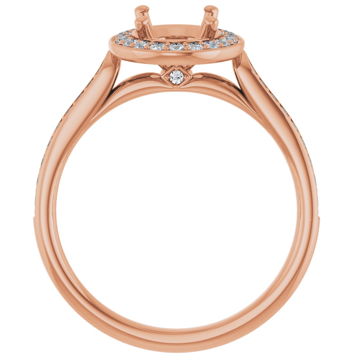 Oval Halo-Style Engagement Ring Semi-Mount - gallery - Series 123615