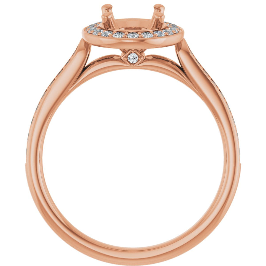 Oval Halo-Style Engagement Ring Semi-Mount - gallery - Series 123615