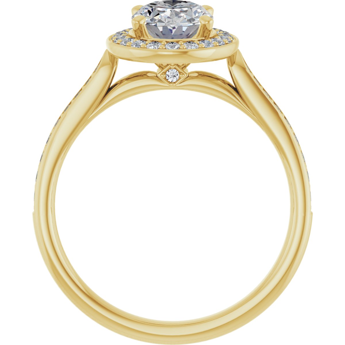 Oval Halo-Style Engagement Ring Semi-Mount - gallery - Series 123615