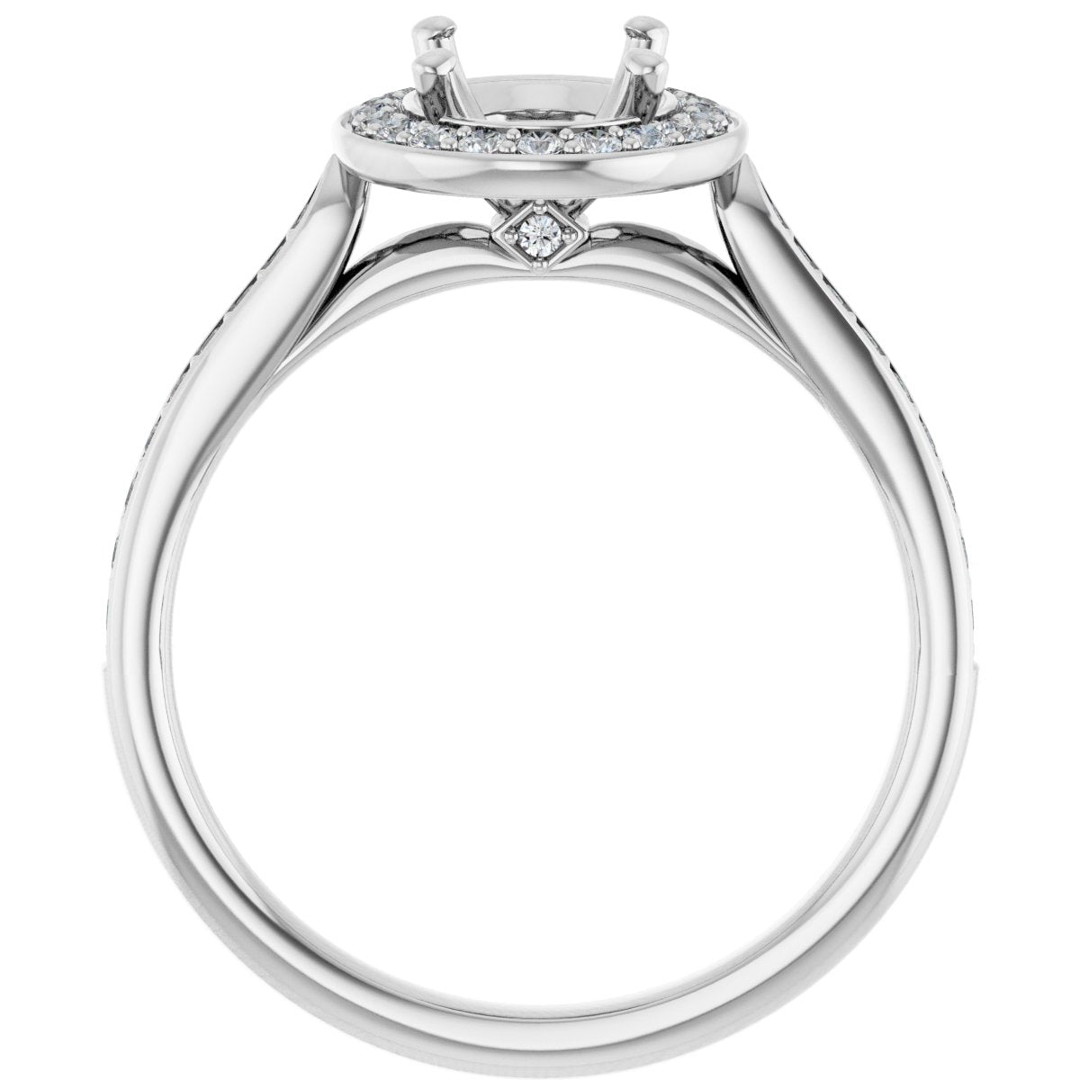 Oval Halo-Style Engagement Ring Semi-Mount - gallery - Series 123615