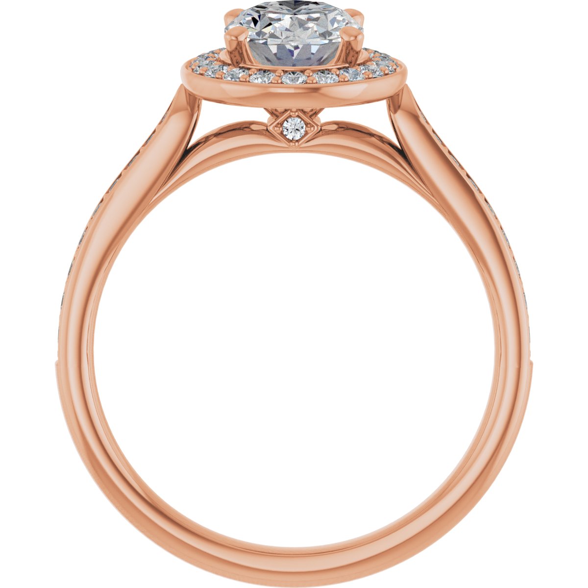 Oval Halo-Style Engagement Ring Semi-Mount - gallery - Series 123615
