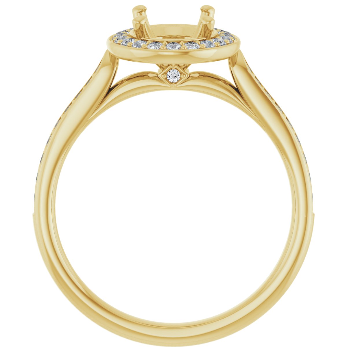 Oval Halo-Style Engagement Ring Semi-Mount - gallery - Series 123615