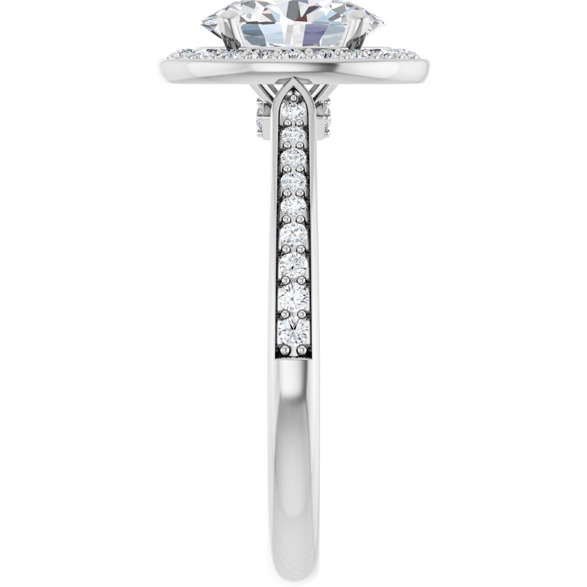 Oval Halo-Style Engagement Ring Semi-Mount - gallery - Series 123615