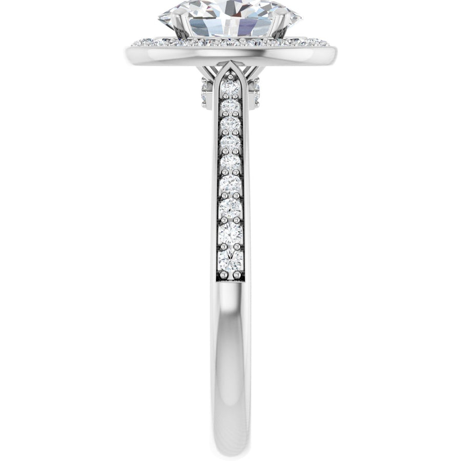 Oval Halo-Style Engagement Ring Semi-Mount - gallery - Series 123615