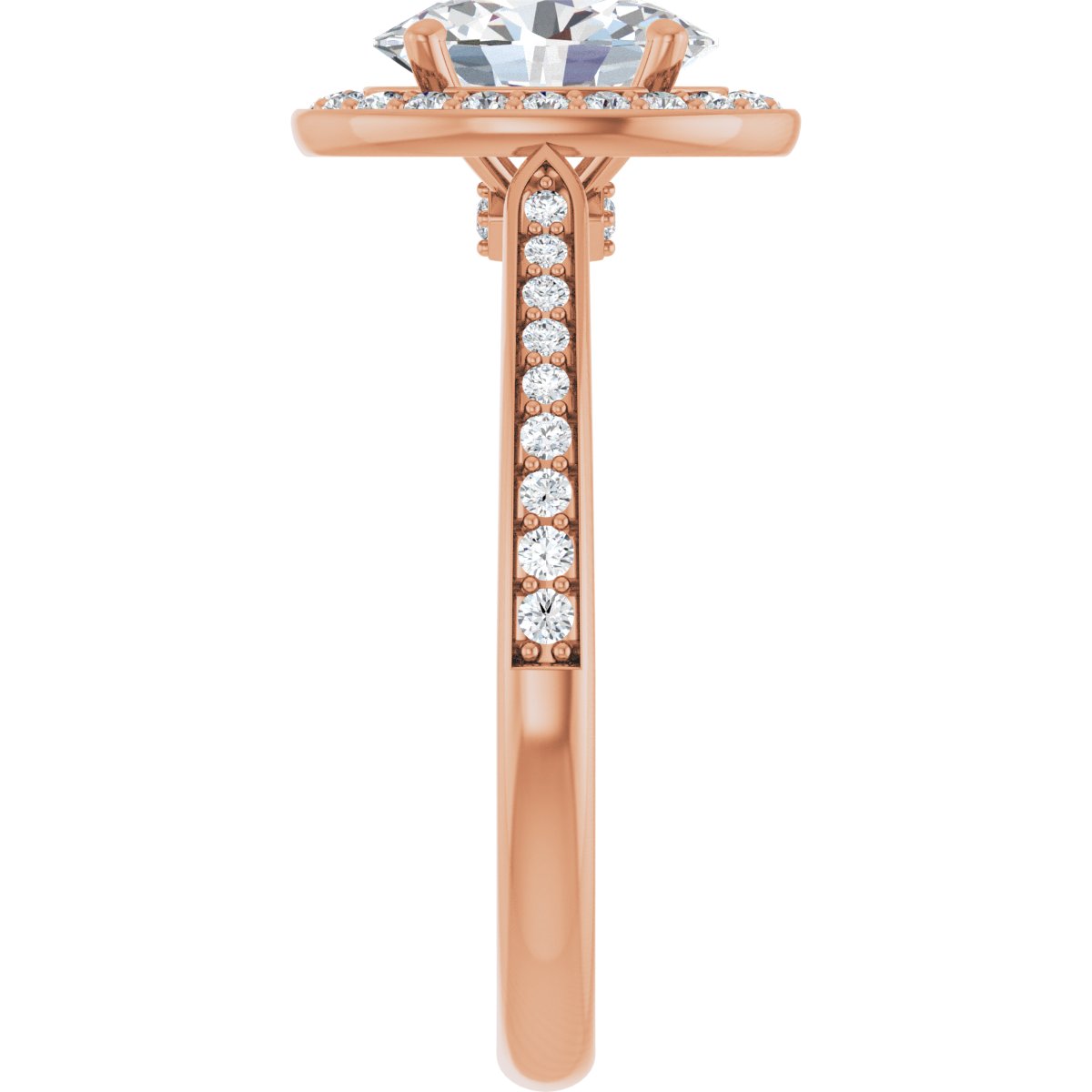 Oval Halo-Style Engagement Ring Semi-Mount - gallery - Series 123615