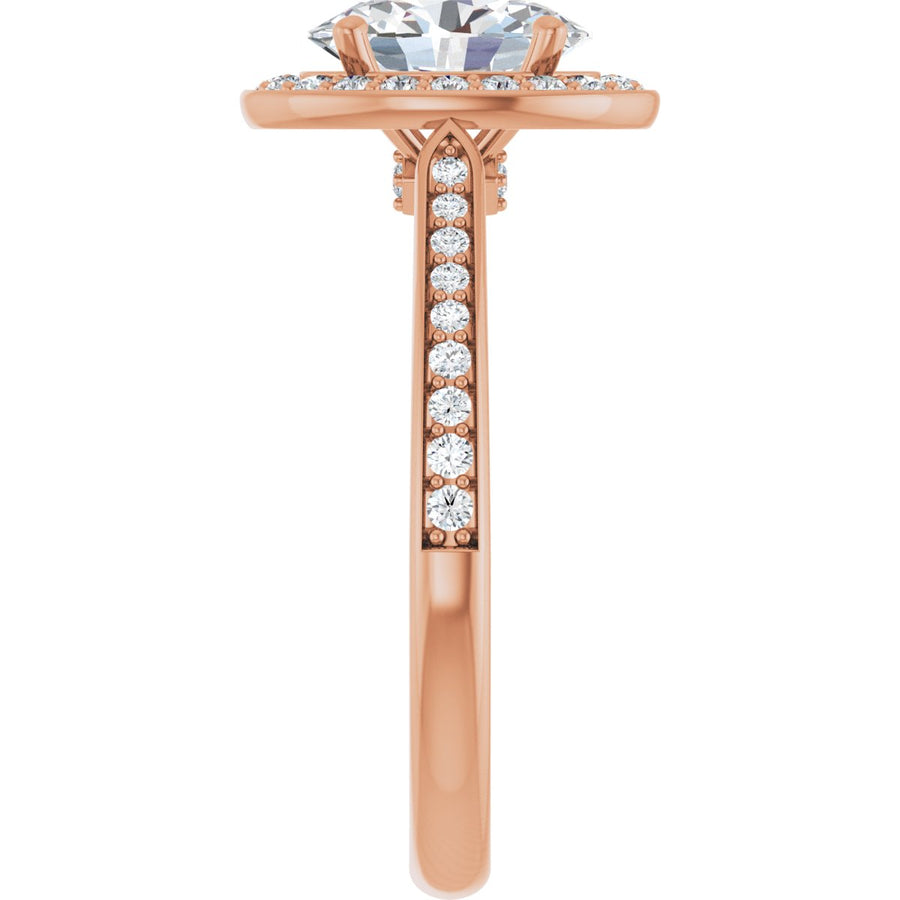 Oval Halo-Style Engagement Ring Semi-Mount - gallery - Series 123615