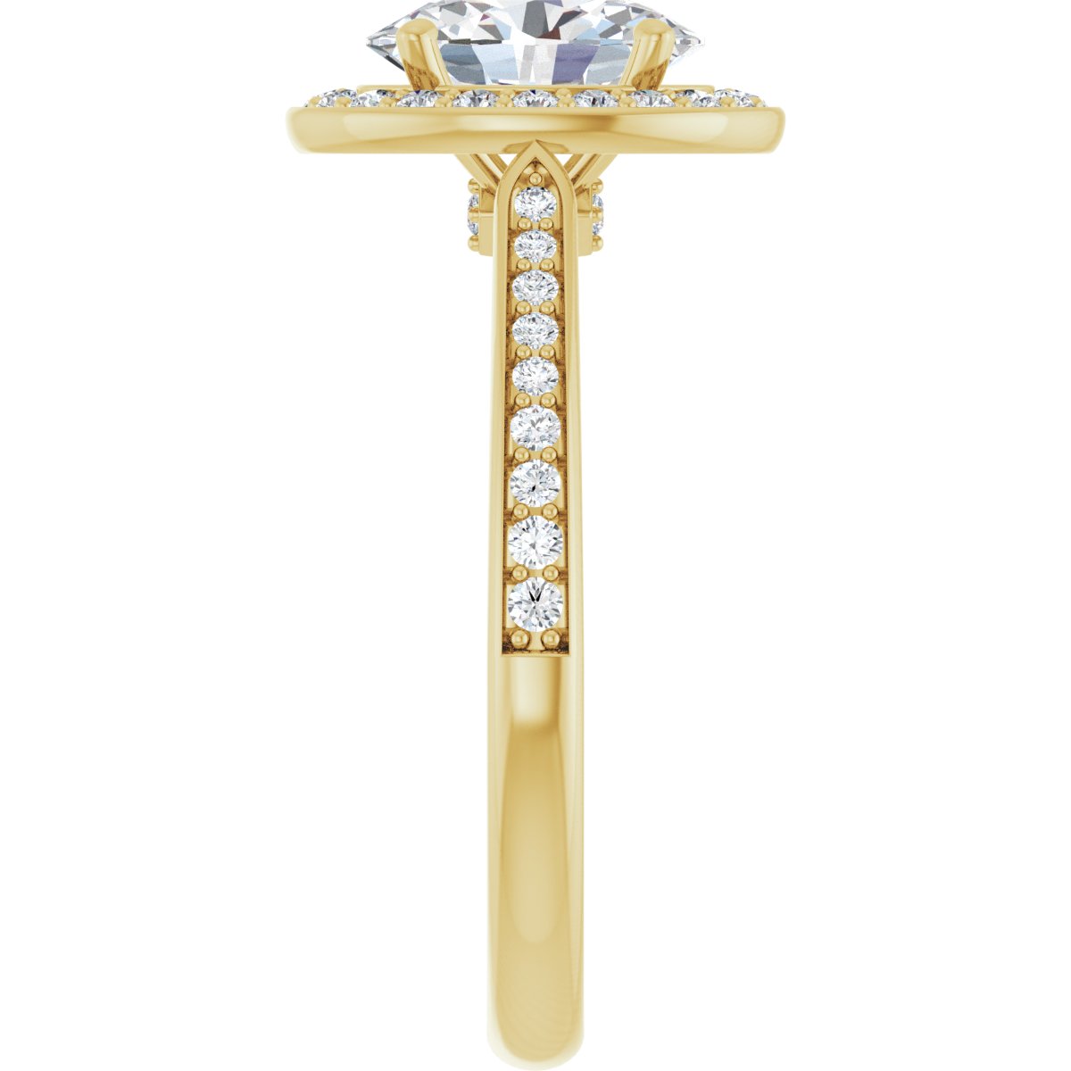 Oval Halo-Style Engagement Ring Semi-Mount - gallery - Series 123615